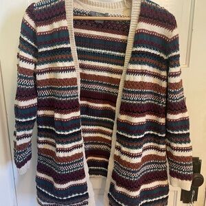Natural Reflections Multicolor Striped Cardigan